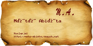 Máté Abiáta névjegykártya